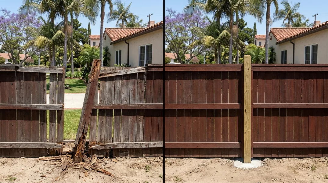 Why Long Beach Fences Lean: Termites, Sprinkler Rot and Shifting Soil