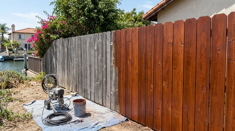 Fence Staining & Restoration Long Beach